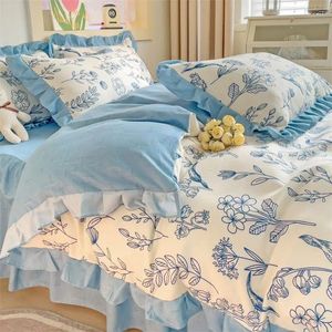 Set di biancheria da letto quattro stagioni in aria lavabile in lavatrice pura cotone universale floreale floreale set da letto tre