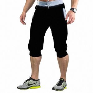 novas calças esportivas transfronteiriças masculinas casuais jogging shorts elásticos calças fitn calças cortadas M-4XL C2Wa #