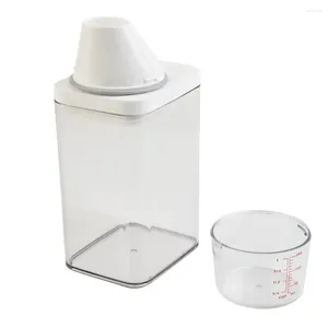 Dispensador de sabão líquido à prova de vazamento 700ml/1100ml/1500ml/1900ml, lavagem de roupas, plástico, recipiente de pó branco