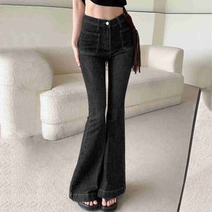 Women's Jeans Womens Y2K Flared Denim Pants Fashion High Waist Bell Bottom Jeans For Women Skinny Slim Bootcut Pants Aesthetic Streetwear 24328