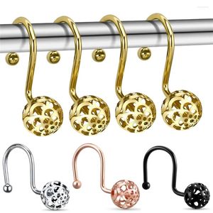 Shower Curtains 20 Sets(240 PCS) Curtain Hooks Rings Decorative Bling Metal Rustproof Hangers For Bathroom Wholesale K1