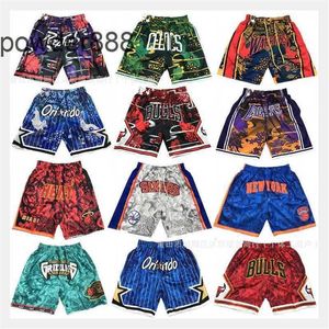 men's casual shorts American Style Shorts Hot Raptors Grizzlies Magic Rust Pockets 5-point Casual Trendy Shorts