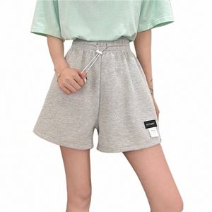 Women Summer Shorts High Taille Wide Bein kurzer lockerer Fitn -Lauf -Sport -Shorts Schnürsenkrace Homewear Bottoms Hosen J5o4#