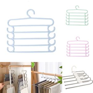 2024 5 In1 Save Space Pants Hanger Collapsible Towel Tie Hook Multi-Functional Clothes Trouser Rack Wardrobe Closet Organizer Storage