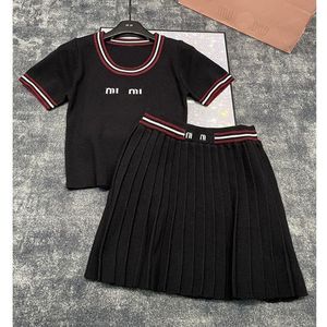 Designer Ladies Short Sleeve Sets Womens Brand T-shirts Two Piece Skirt Summer Suit Letter Pattern T Shirt Fashion Shirts Beach Party Clothes CXD2403276-12