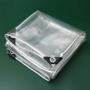 Cobre lona transparente impermeável plástico pvc com ilhós para móveis de jardim planta estufa pet hutch telhado coberto à prova de chuva