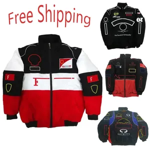 Бесплатная доставка 2024 Unisex F1 Formula -One Racing Jacket с вышитым логотипом для осени и зимы доступна для продажи на складе