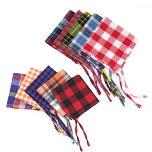 Vestuário para cães 10 Pc Bandana Pequeno Médio Babadores Cachecol Xadrez de Algodão com Gravata DogTriangular Ajustável Filhote de Cachorro Bandagem Acessórios