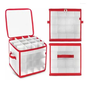 Storage Bags Plastic Christmas Ornament Box Zippered Closure With Dividers Zipper Contributes Slots For 64 Holiday