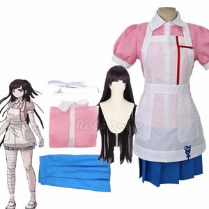 Аниме Dangan Rpa Mikan Tsumiki Косплей Костюм Горничная Доктор Экипировка Униформа Парик Danganrpa 2 Женщины Хален Костюм Карнавал J3kd #