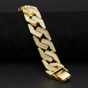 Bangle American Fashion Rhinestone Cuban Armband Link Chain For Men Hip Hop Paved Bling Luxury Jewelry Accessories Gift272w