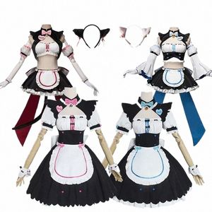 Anime nekopara chocolate baunilha cosplay traje empregada dr lolita dr gato bonito neko meninas traje feminino halen mostrar roupa n08m #