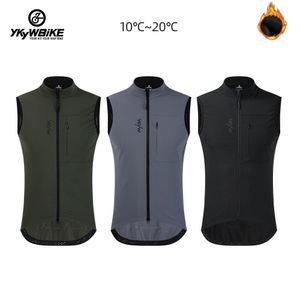 YKYWBIKE Uomo Ciclismo Gelit Pile Termico Bicicletta Giacca a vento Senza maniche Gilet da bici Antivento Impermeabile Ciclismo Parabrezza 240323