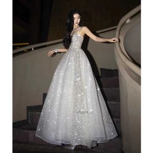 2023 Elegant A Line Wedding Dresses strap shiny gown bling Appliqued Bridal Gowns Plus Size Boho beach Sweetheart birthday party new vestidos de novia bridal gowns