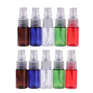 Depolama Şişeleri 10 PCS 10ml Mini Plastik Küçük Boş Sprey Şişe Makyaj ve Cilt Bakımı Yeniden Doldurulabilir Seyahat Kullanımı (Rastgele Renk)