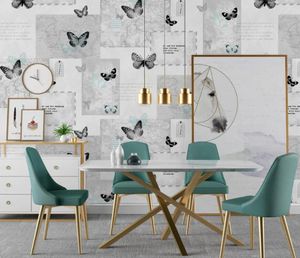 Wallpapers personalizado po quadro borboleta tv fundo mural para sala de estar arte papel de parede acessórios de decoração de casa
