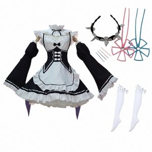 anime re Zero Kara Hajimeru Kawaii ISEKAI Seikatsu Ramu RemU remu cosplay świąteczne Dr Maid kwień