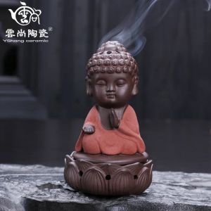 Esculturas cerâmica estátua de buda queimador de incenso fogão sândalo decoração para casa bobina budda ornamentos budista bunner esculturas modernas