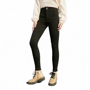 semir Casual Pants Women Black Slim-Fitting 2023 Winter New Leg-Lengthening Capri Pants n0dG#