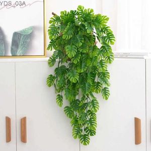 Faux Floral Greenery Persian Fern Leaves Vines Room Decor Hanging Artificial Plant Plastic Leaf Grass Wedding Party Wall Balcony Decoration Garland 240327