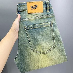 2024 new stretch jeans men's Korean version of stretch straight loose fashion Joker luxury high-end long pants