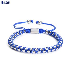 Bracciali da uomo in acciaio inossidabile in acciaio inossidabile box tessere braccialetto nuovo gioielli intrecciati di incisione privata drop shipping