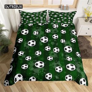 Bedding Sets Boys ou Girl 3D Football Duvet Capa Conjunto de edredom Ball Sport Theme Single Twin for Kids Teens Presente Quarto