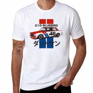 Vintage Datsun 510 Bluebird Race Car T-shirt Anime Clothes Korean Fi för en pojke vanlig t-skjortor män u75g#