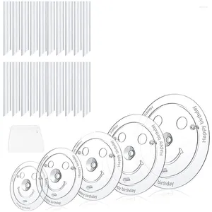 Moldes de cozimento suportes de bolo para bolos multicamadas suporte 5 níveis (9/12/16/20/26cm)) com 20 trilhos de plástico