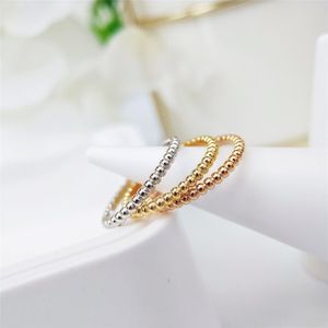 S925 Silver Punk Band Ring in Three Color Plated for Women Wedding Jewelry Gift Have Vele Bag PS4518201T