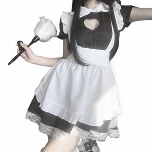 Sexig cosplay söt lolita dr japansk piga kostym anime cosplay kawaii kaffe bar uniform kvinnor halen outfit s833#