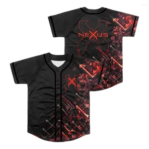 Men's T Shirts Excision Nexus Tour Baseball Jersey Tops V-Neck Short Sleeve Men Women Streetwear Hip Hop Clothes