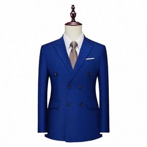 Fi New Men 's Casual Boutique Busin Solypol Double Breasted Suit Jacket Blazers 코트 남성 연회 파티 슬림 DR O0MK#