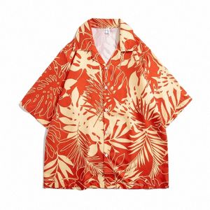 남자를위한 Cocut Tree Short-Sleeved Shirt 인쇄 된 남성용 하와이 FR 셔츠 해변 짧은 빈 공간 퀵 건조 피 탑 티 y8g3#