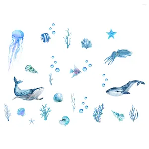 Badmattor undervattens djurvägg klistermärke klistermärken badrumsdekaler dekoration för levande pvc diy barn