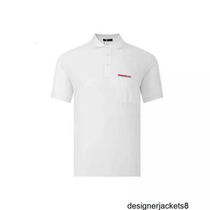 Designer Milan Fashion 24SS Business Casual Red Label Silikon POLO Brust Buchstabe Minimalistischer Flip-Kragen Kurzarm Gentleman T-Shirt 7MCC