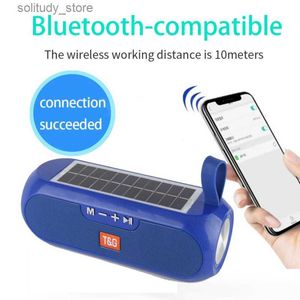 Portabla högtalare kraftfulla Bluetooth -högtalare Power Bank Boombox Waterproof USB AUX FM Radio TWS Interconnect med Solar Panel Stereo Music Box Q240328