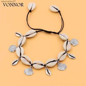 Anklets Women Anklet 2022 Summer Mash Shell Biżuteria plażowa Sandały Bosy Akcesoria ramię ramię Bransoletka Bransoletka ręcznie robiona Diftl2403