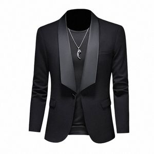 brand Clothing Men's Spring Quality Busin Suit Jackets/Male Slim Fit Fi Office Tuxedo/Man Solid Color Casual Blazers 5XL 33uE#