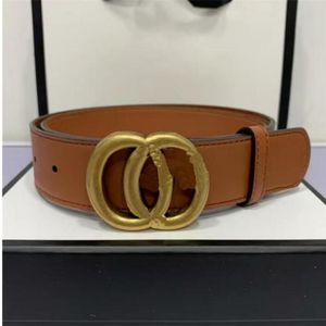 2022 Luxur Designer Ltton Belt Buckle Fashion äkta läder kvinnor bälten för män bokstäver dubbel Big Gold Classical D02186R