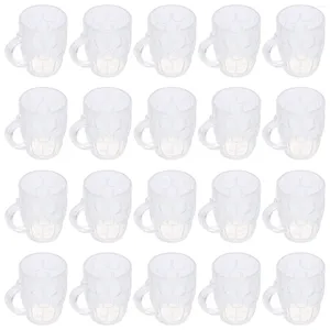 Disposable Cups Straws 20 Pcs Beer Mug Kids Play Food Toys Mini Props Glass Plastic Beverage Coffee