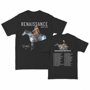 Männer Frauen 2023 Beyce Renaissance Shirt Merchandise World Tour Cott Tops Zwei Seiten Kurzarm Rundhals T-Shirts D6uZ #