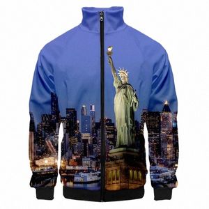 liberty New York City Hoodie Sweatshirt Oversized Hoodies Streetwear Casual Tracksuit Clothes Men Women 3D Print Zipper Hooded 88X0#