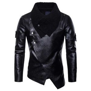 Herrläder faux läder nya casual mens pu läderrockar överrockar jackor mode varm fleece män flygande läder jacka läderrockar lc02 240330