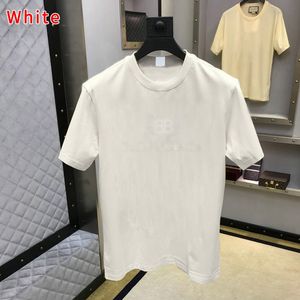 24SS Designer Tide T Shirts Chest Letter Laminerad tryck Kort ärm High Street Löst överdimensionerad T-shirt 100% Pure Cotton Tops för män och kvinnor