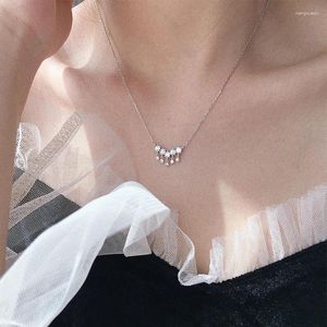 Hängen Original S925 Sterling Silver Tassel Necklace Female Kpop Chain Fashion Casual Design Unikt Custom Stating Girls Chic