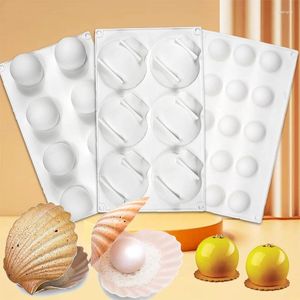 Baking Moulds 6 Cavity Pearl Shell Silicone Mold Geometry Sphere Fondant Cake Chocolate Tools Decoration Accessories Bakeware