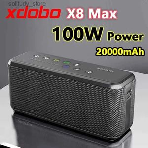 Alto-falantes portáteis XDOBO X8 Max 100W Ultra Power Caixa de alto-falante portátil sem fio Bluetooth TWS Subwoofer e capacidade de bateria de 20000mah Caixa De Som Q240328