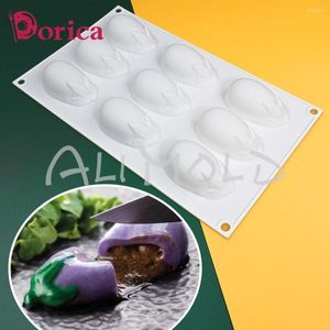 Moldes de cozimento Dorica Berinjela Silicone Mousse Mold DIY Vegetal Jelly Pudim Molde de Chocolate Ferramentas de Decoração de Bolo Acessórios de Pastelaria