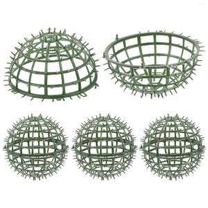 装飾的な花人工草玉フレームボールフラワーホルダープラントトピアリーケージサポートアレンジグリーンラックボール